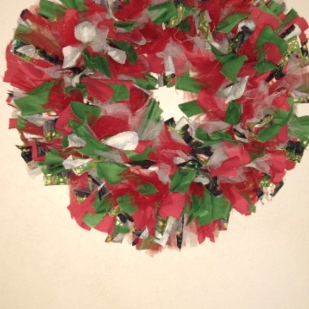 #53 Christmas Tree Round Fabric Wreath